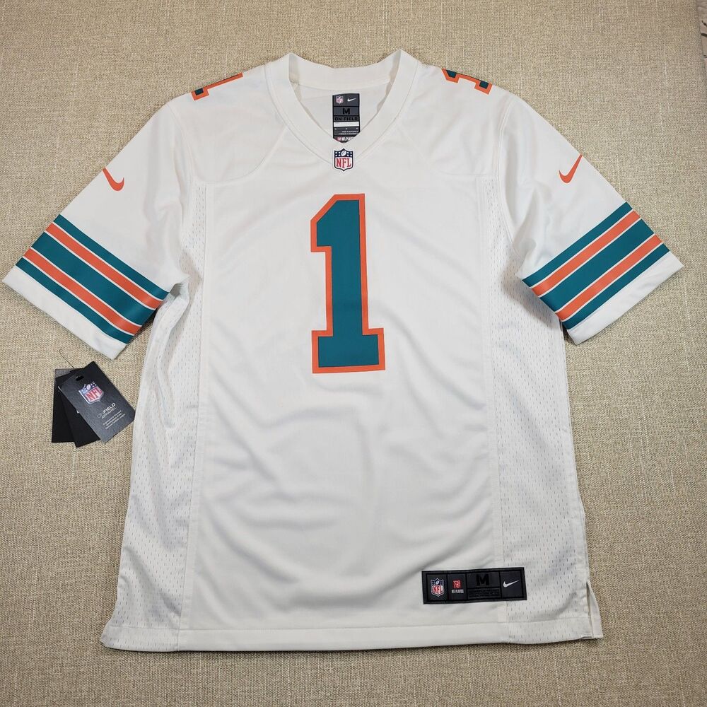 🐬MIAMI DOLPHINS #1 Tagovailoa Football Jersey NFL-Nike On Field White